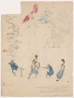 KT 1694
<br/>
Schetsen voor 'Arakstokerij en herberg in een vervallen paleis te Kairo'
<br/>
<em>Famars Testas, Willem de (1834-1896)</em>